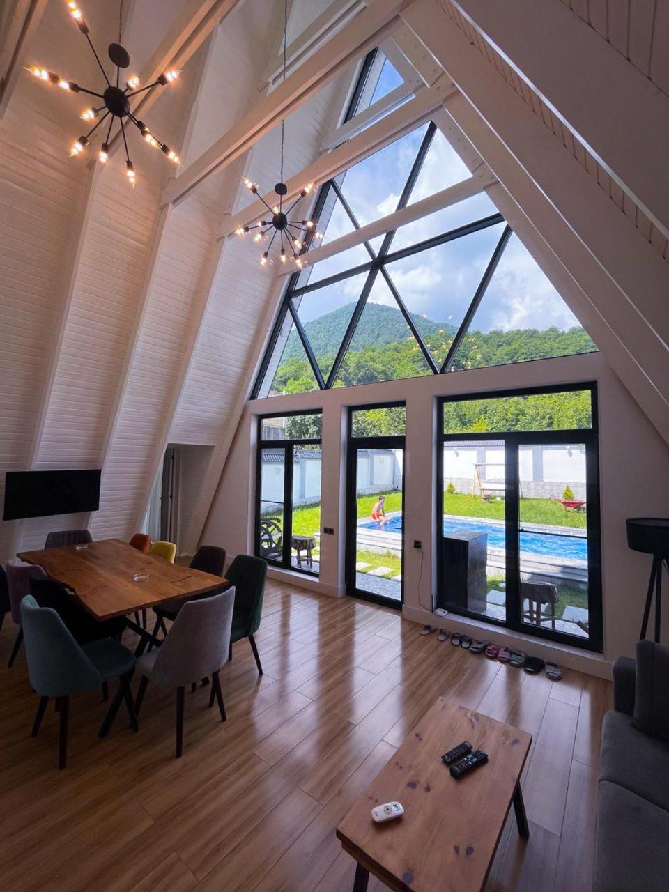 Qafqaz Mountside Chalet Gabala Bagian luar foto